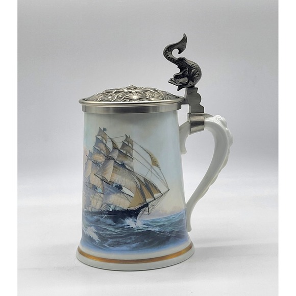 Franklin Other - "Greyhounds Of The Sea" Stein By Leonard J Pearce Haviland Of Limoges 1983